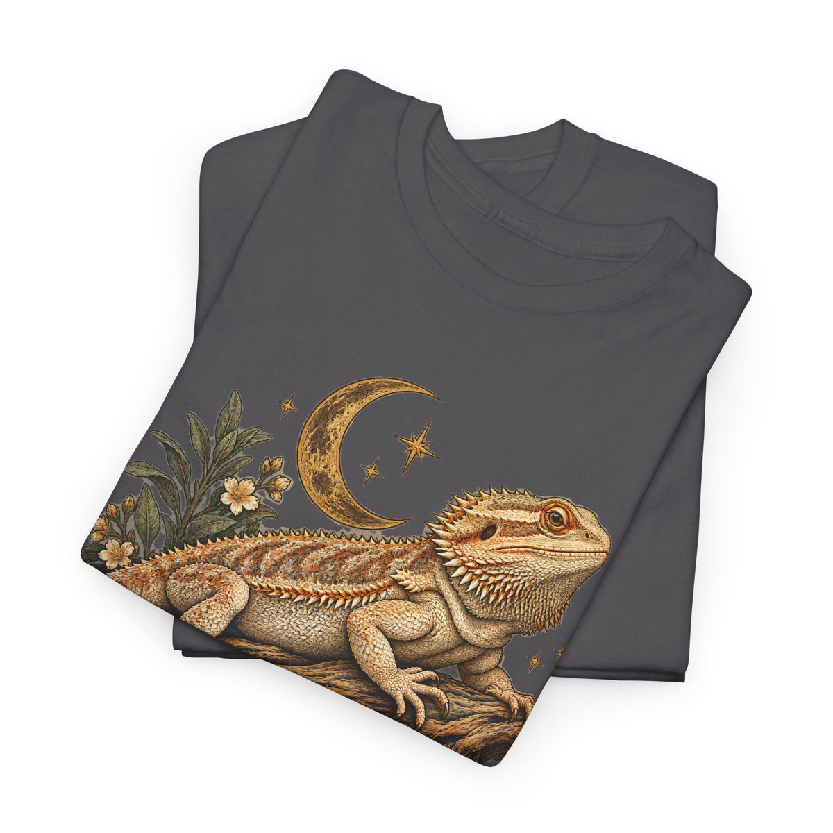 Bearded Dragon Moon T-Shirt Celestial Lizard Night Bloom Tee