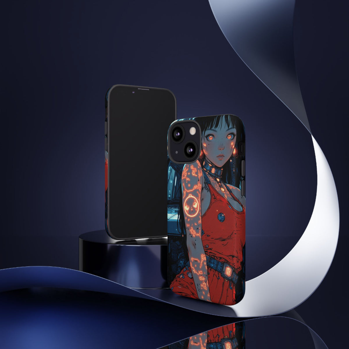 Tattooed Girl Neon Car Tough Phone Case iPhone Samsung Pixel