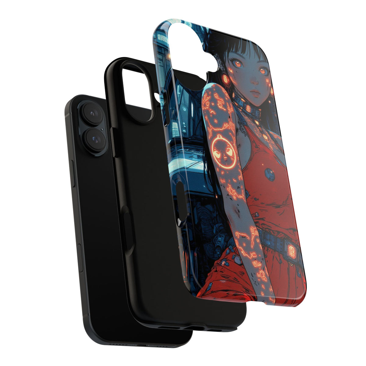 Tattooed Girl Neon Car Tough Phone Case iPhone Samsung Pixel