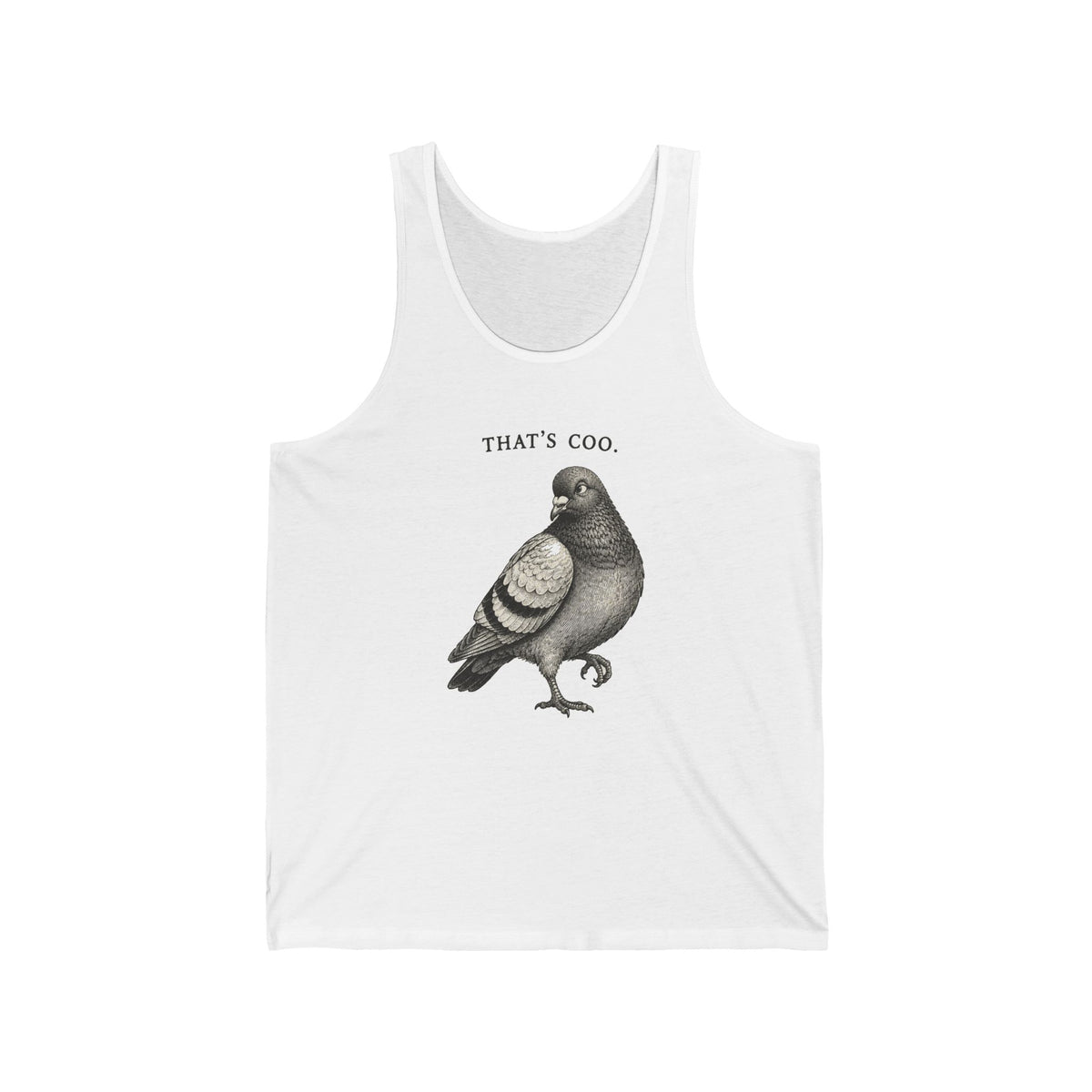 Thats Coo Pigeon Sketch Tank Top Minimal Bird Pun