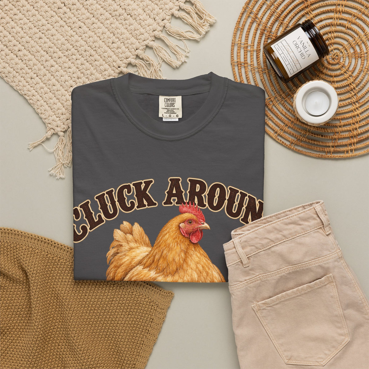 Cluck Around and Find Out Golden Hen Tee Funny Chicken FAFO Pun Shirt