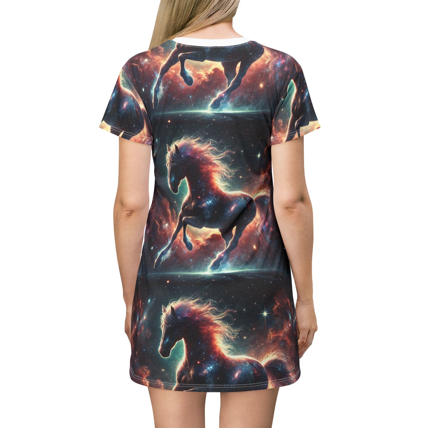 T-Shirt Dress - Space Horse Graphic Print