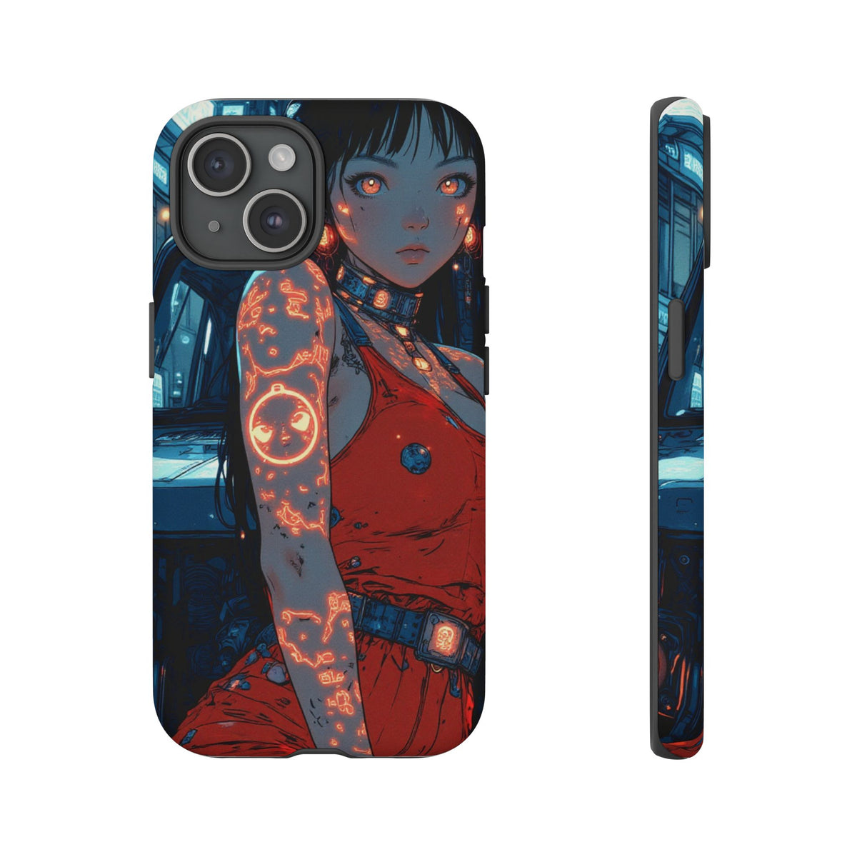 Tattooed Girl Neon Car Tough Phone Case iPhone Samsung Pixel