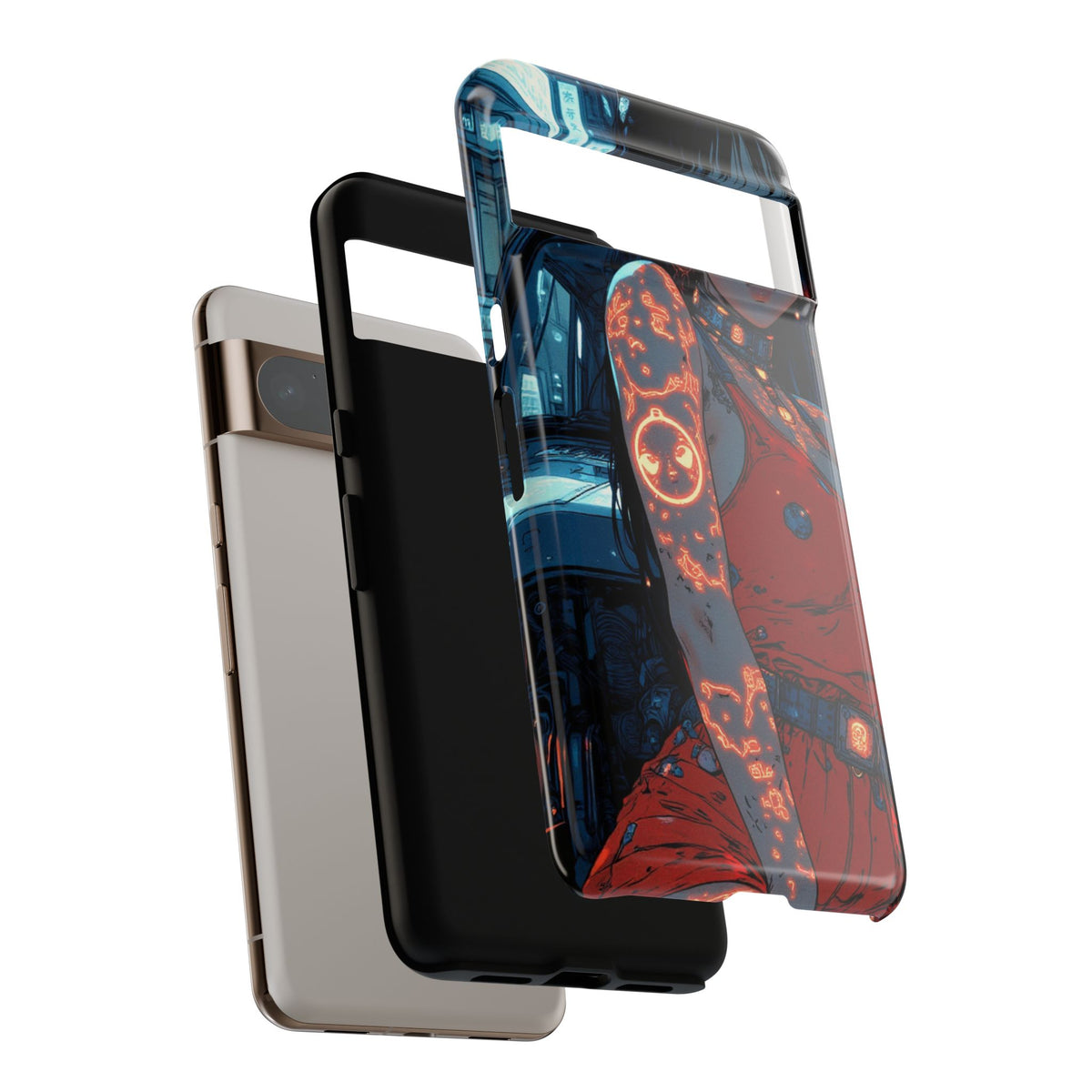 Tattooed Girl Neon Car Tough Phone Case iPhone Samsung Pixel
