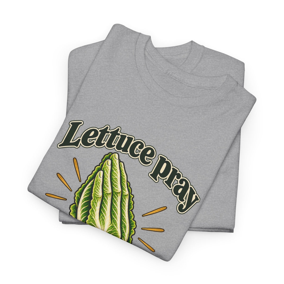 Lettuce Pray For One Another T-Shirt Funny Vegetable Pun Praying Hands Tee