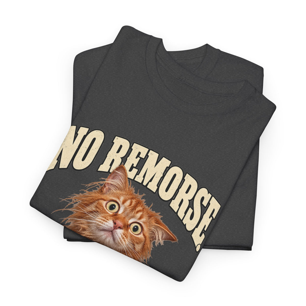 No Remorse Knocking Stuff Over T-Shirt Funny Cat Mugshot Tee