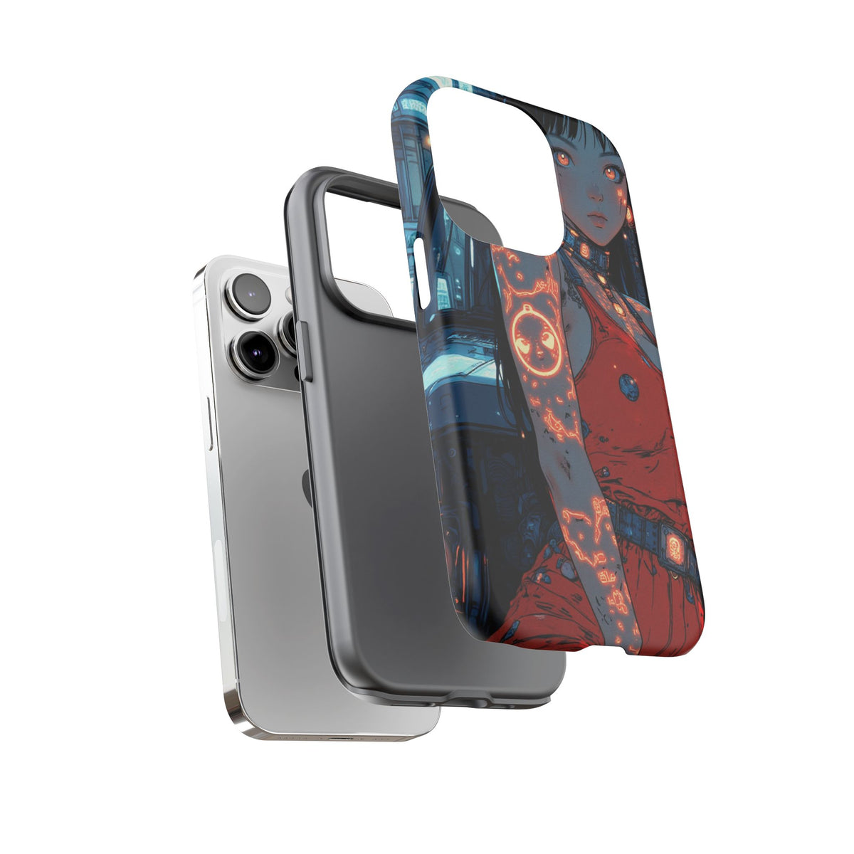 Tattooed Girl Neon Car Tough Phone Case iPhone Samsung Pixel