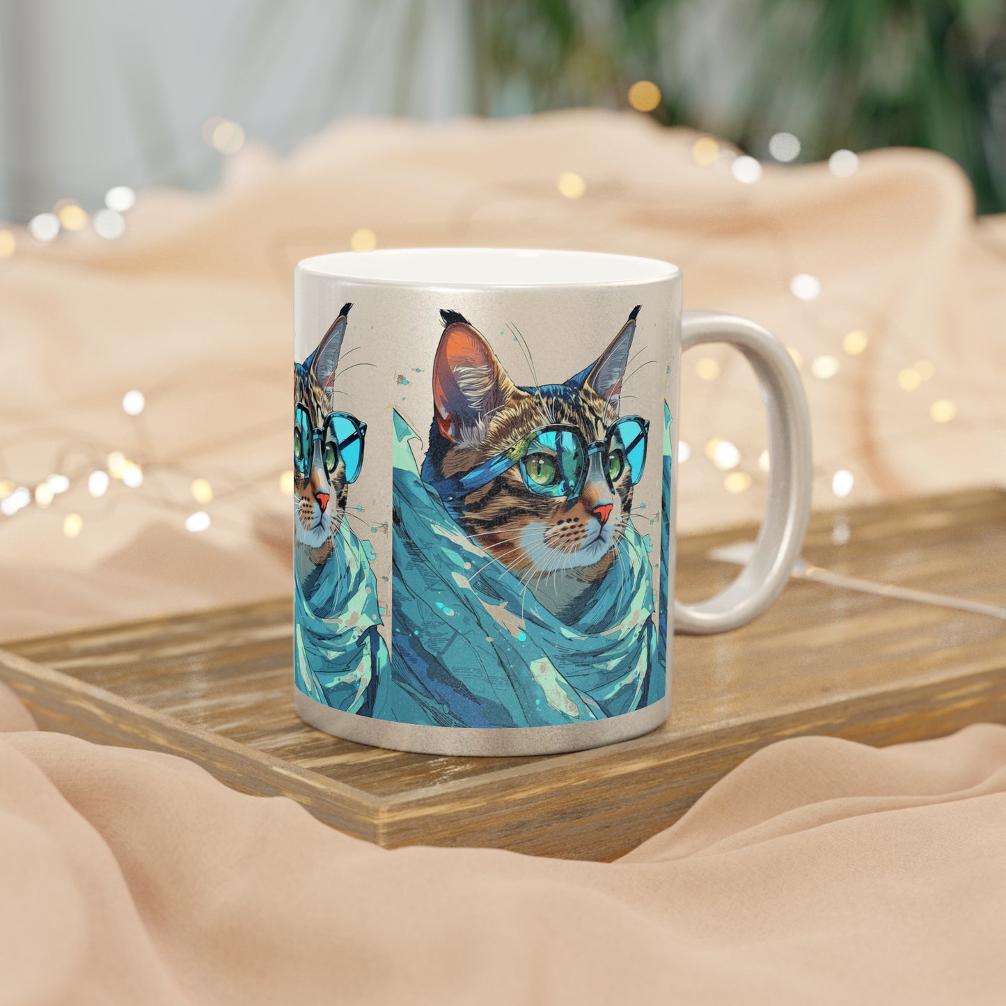 Cat Metallic Mug (Silver\Gold)