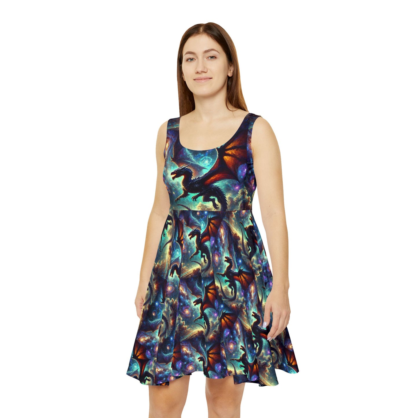 Space dragon Women's Skater Dress (AOP)