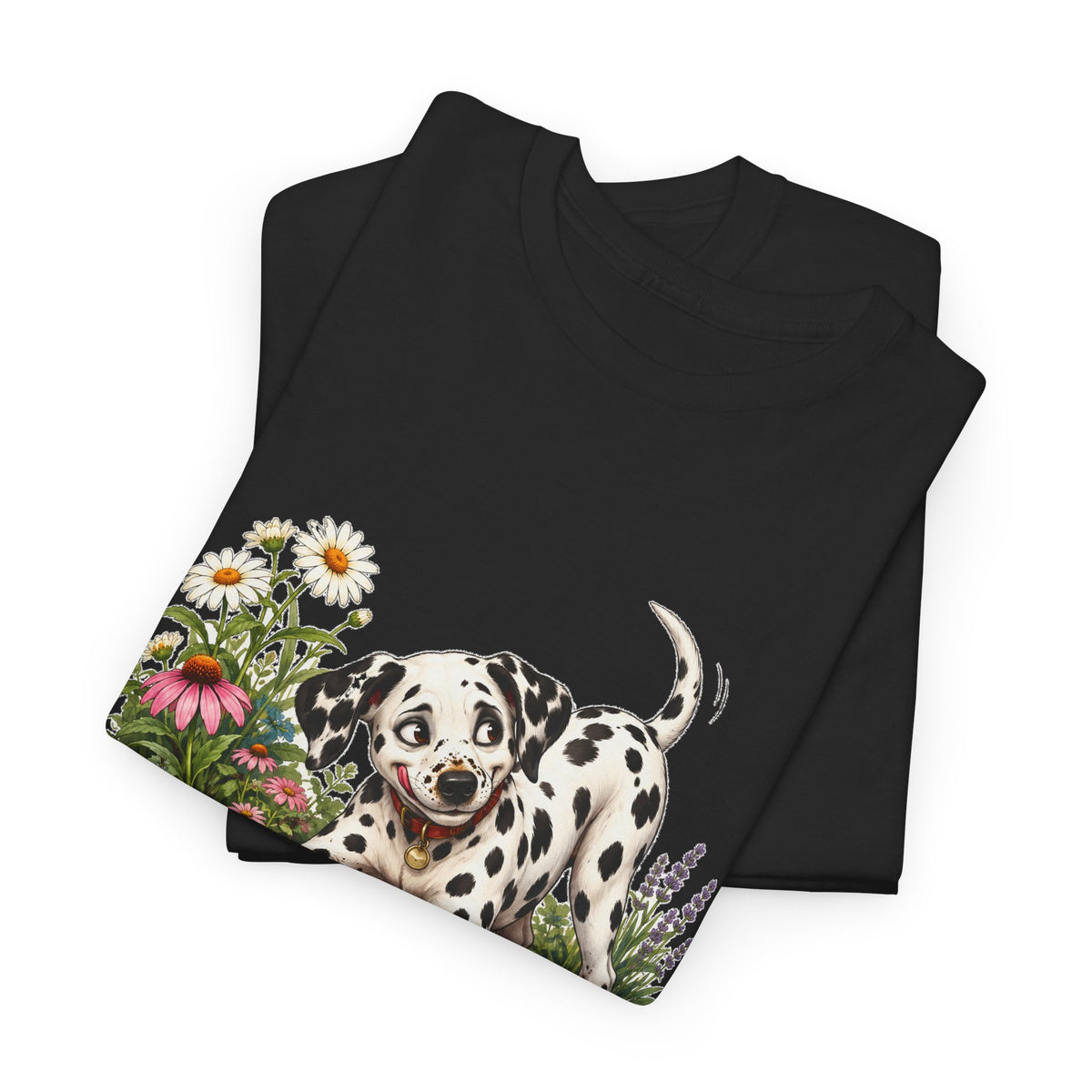Dalmatian Digging Garden T-Shirt Funny Puppy Flower Dirt Dog Lover Tee