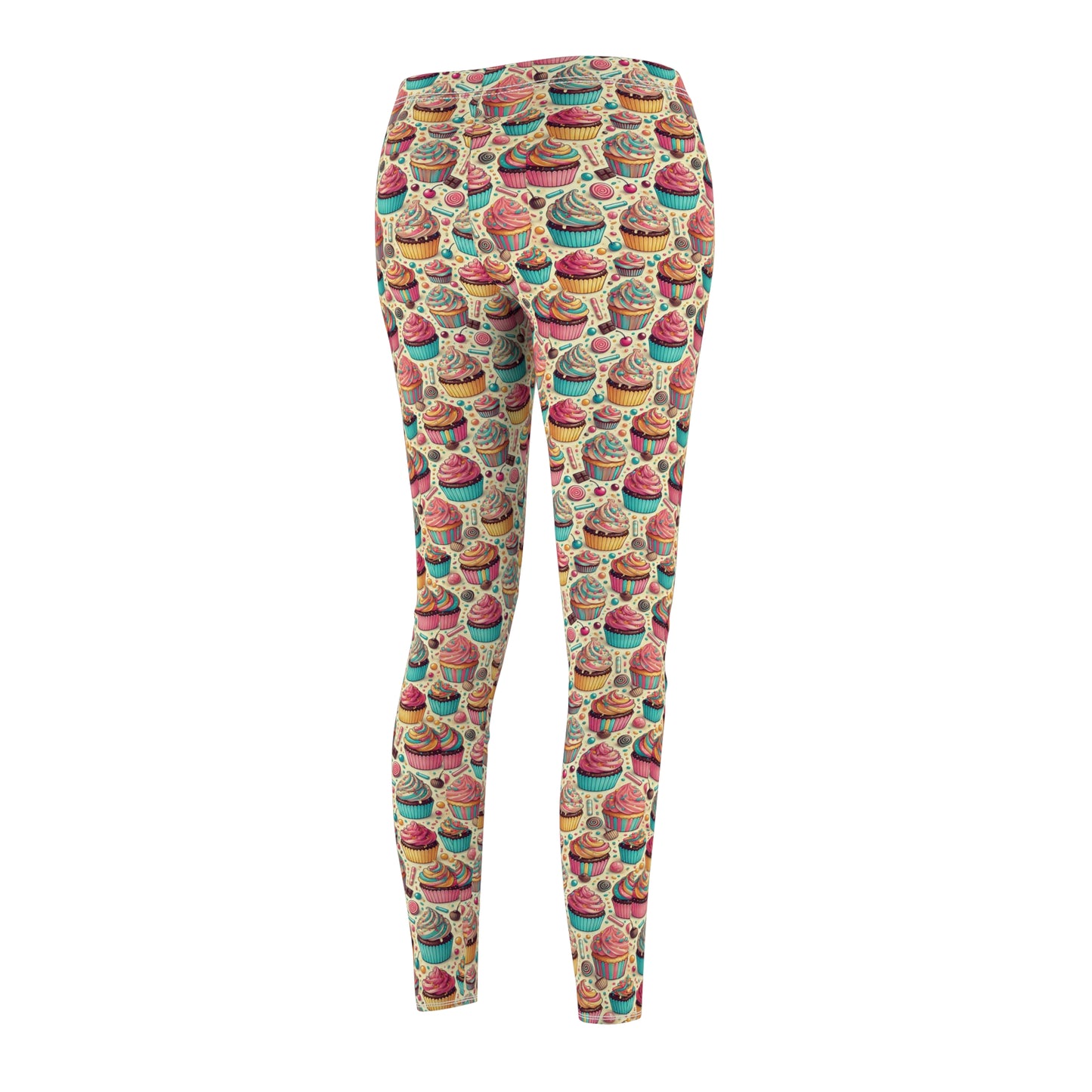 Leggings - Cute Cupcakes Design for Women's Casual Wear