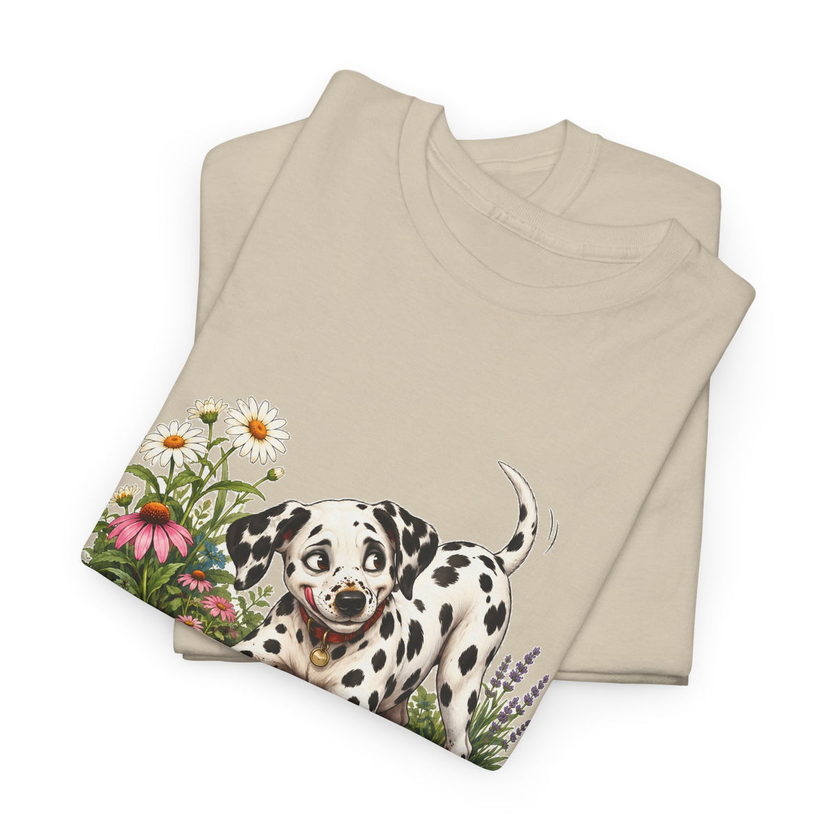 Dalmatian Digging Garden T-Shirt Funny Puppy Flower Dirt Dog Lover Tee