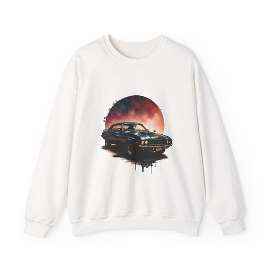 Vintage Black Muscle Car Crewneck Sweatshirt Unisex Graphic Pullover