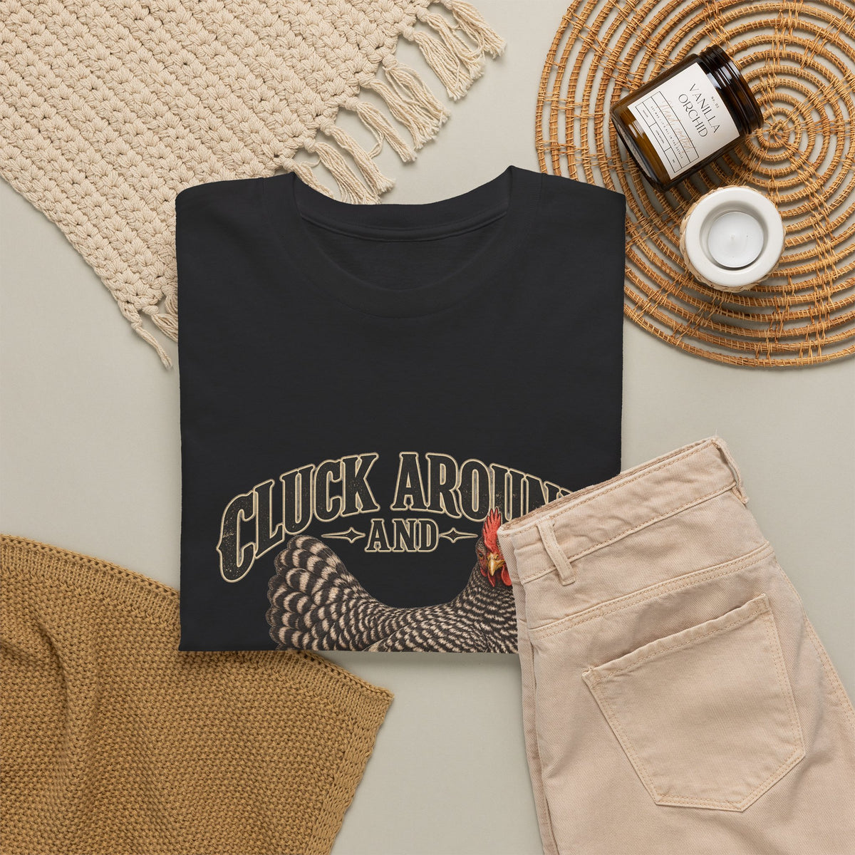 Cluck Around and Find Out Barred Rock Hen Tee Funny Chicken FAFO Pun Shirt