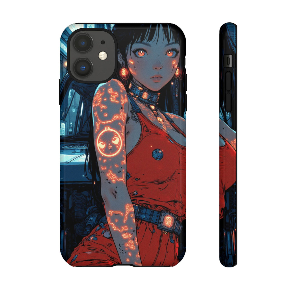 Tattooed Girl Neon Car Tough Phone Case iPhone Samsung Pixel
