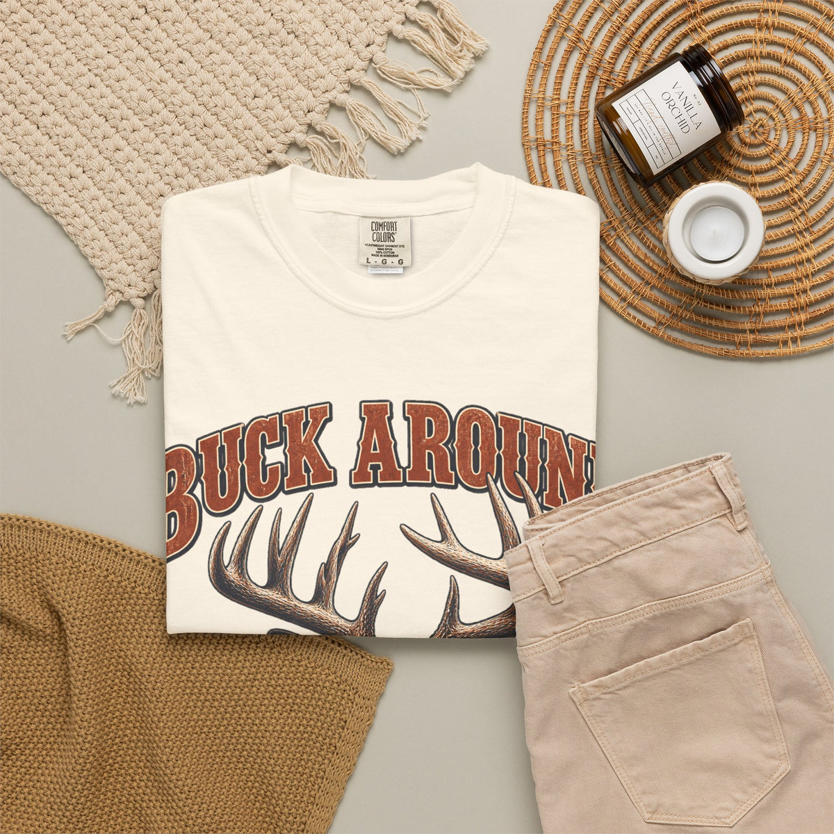Buck Around and Find Out Orange Bust Deer Tee Funny Hunting FAFO Pun Shirt