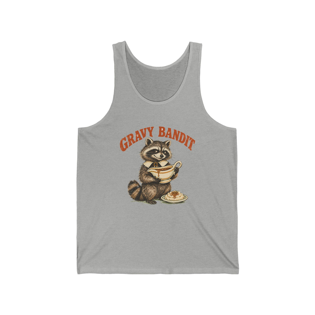 Gravy Bandit Raccoon Tank Top Funny Thanksgiving Trash Panda