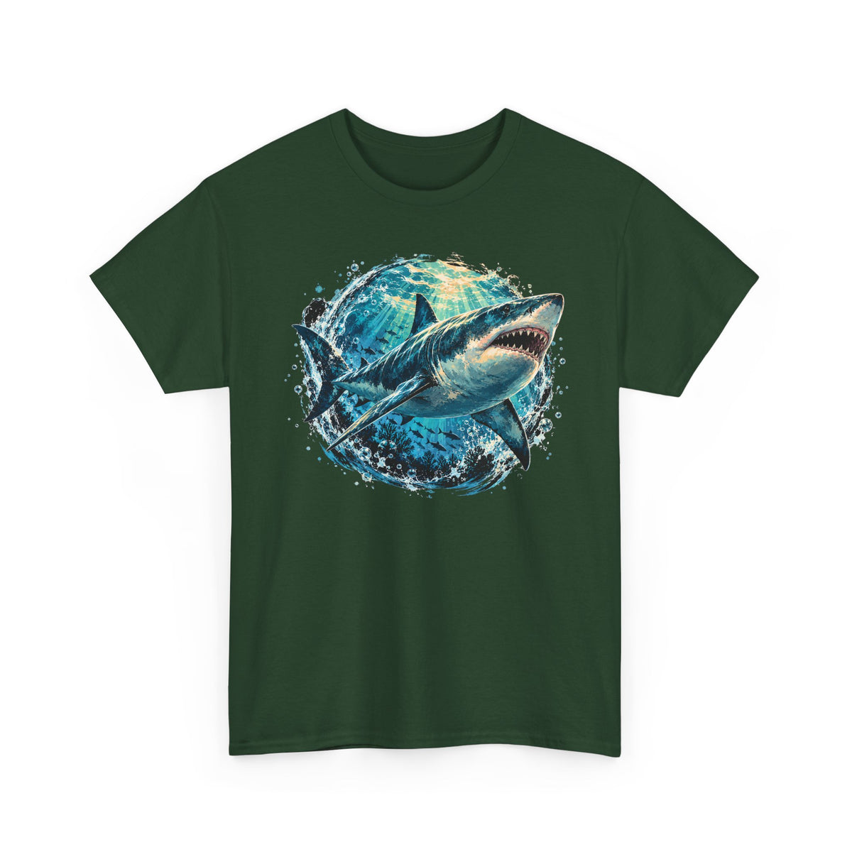 Great White Shark T-Shirt Ocean Burst Shark Jaws Sea Life Graphic Tee