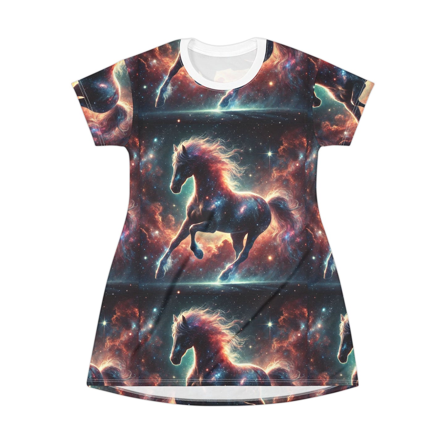 T-Shirt Dress - Space Horse Graphic Print