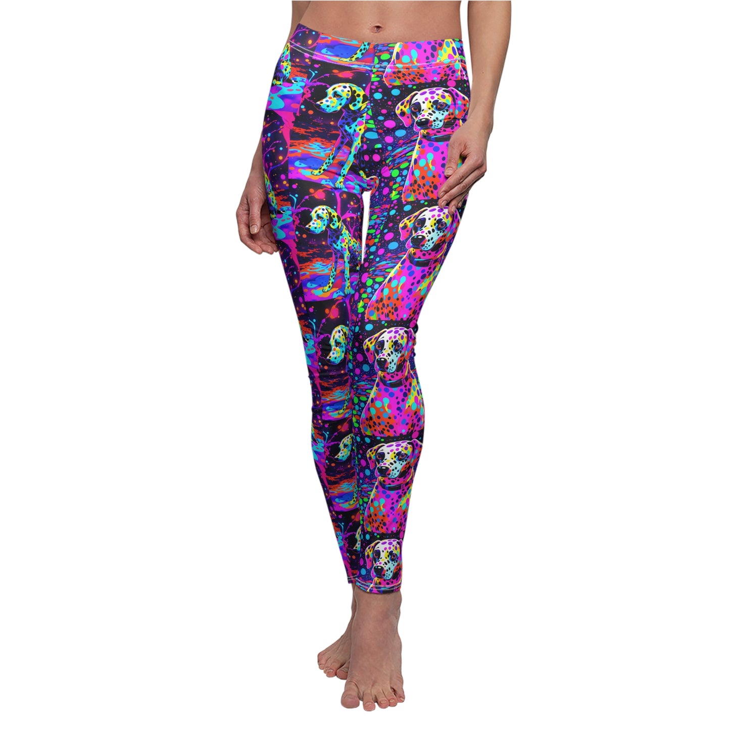 Leggings Neon Colorful Dalmatian Print