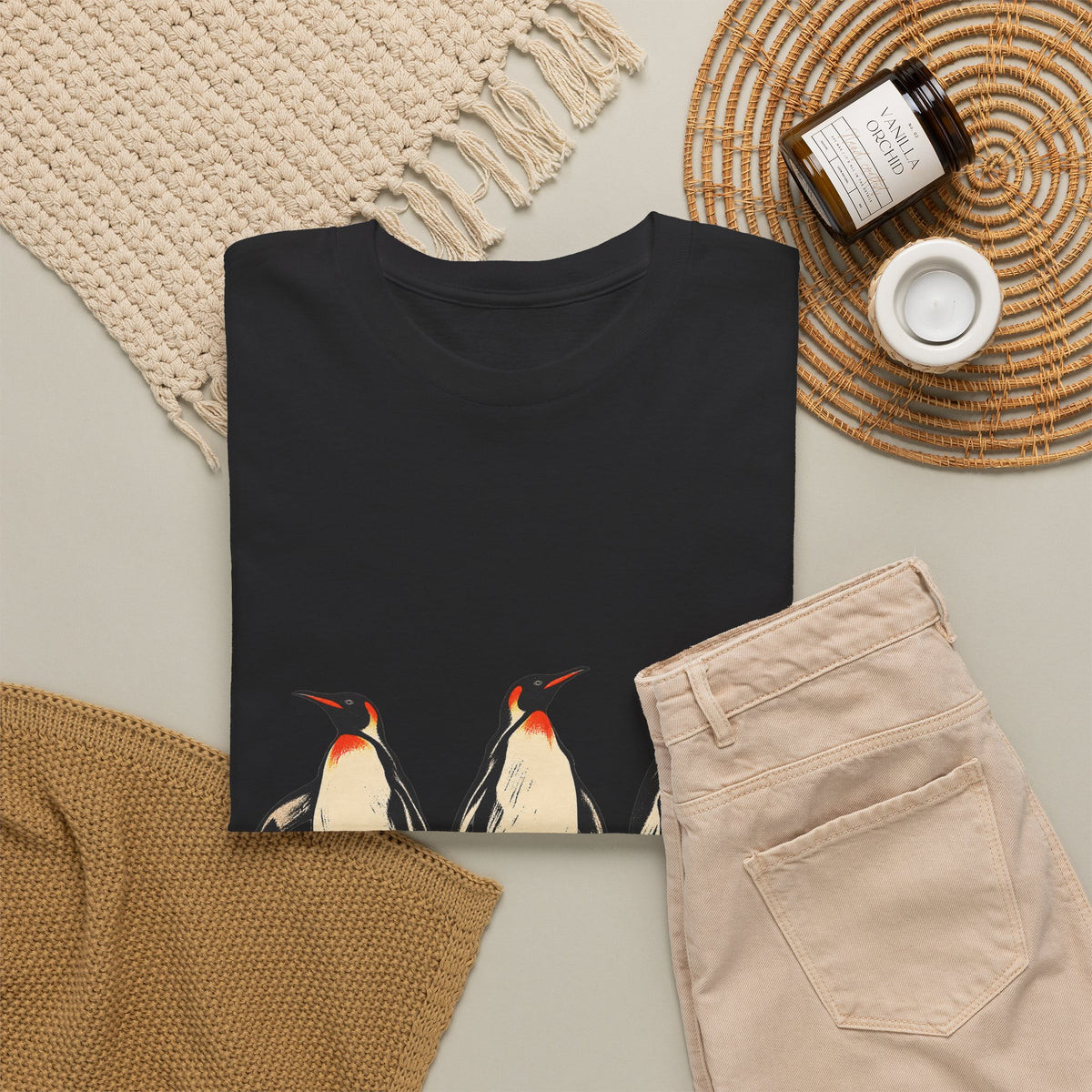 Three Penguins T-Shirt Emperor Penguin Trio Walking on Ice Antarctica Animal Tee