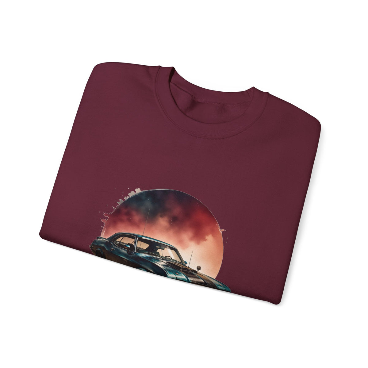 Vintage Black Muscle Car Crewneck Sweatshirt Unisex Graphic Pullover