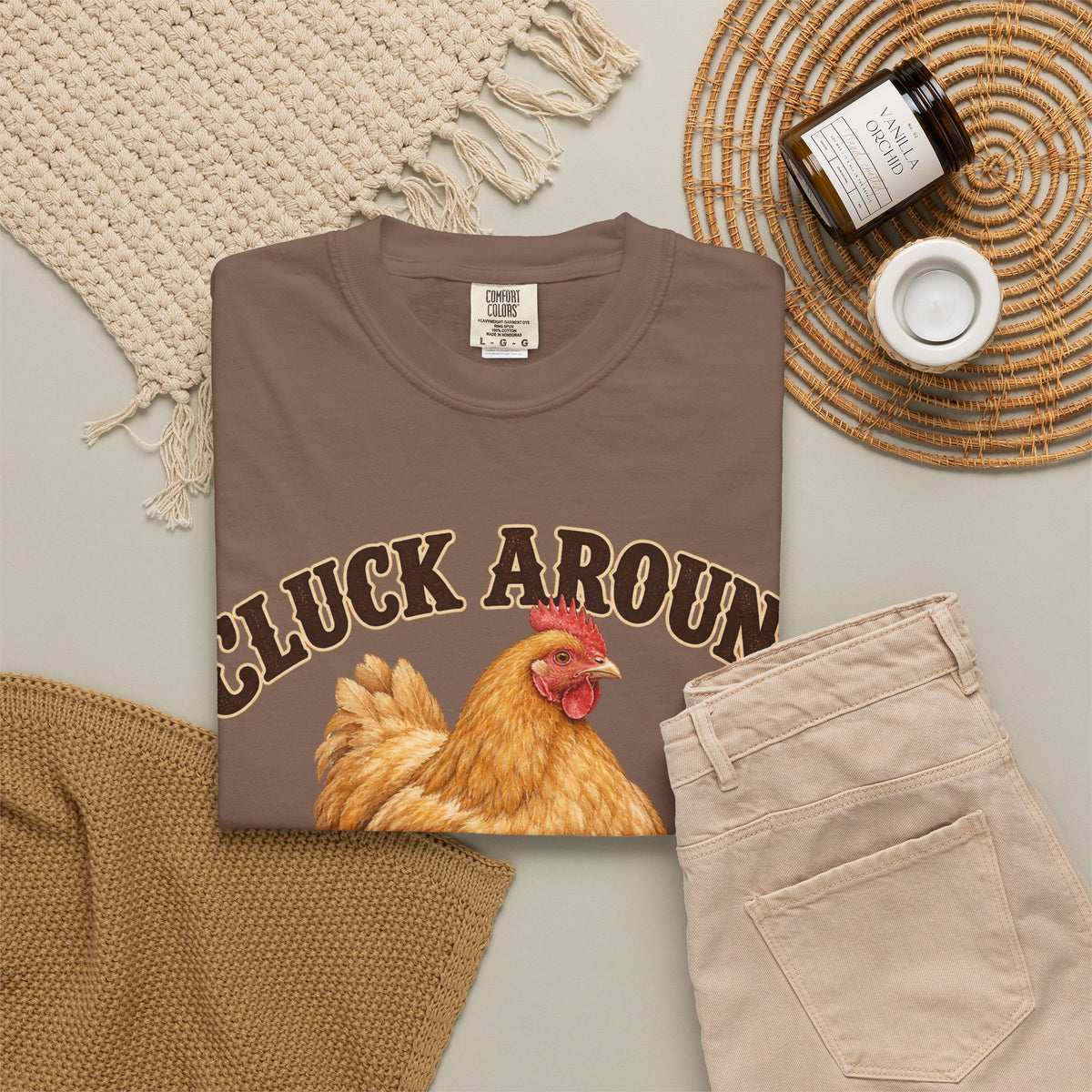 Cluck Around and Find Out Golden Hen Tee Funny Chicken FAFO Pun Shirt