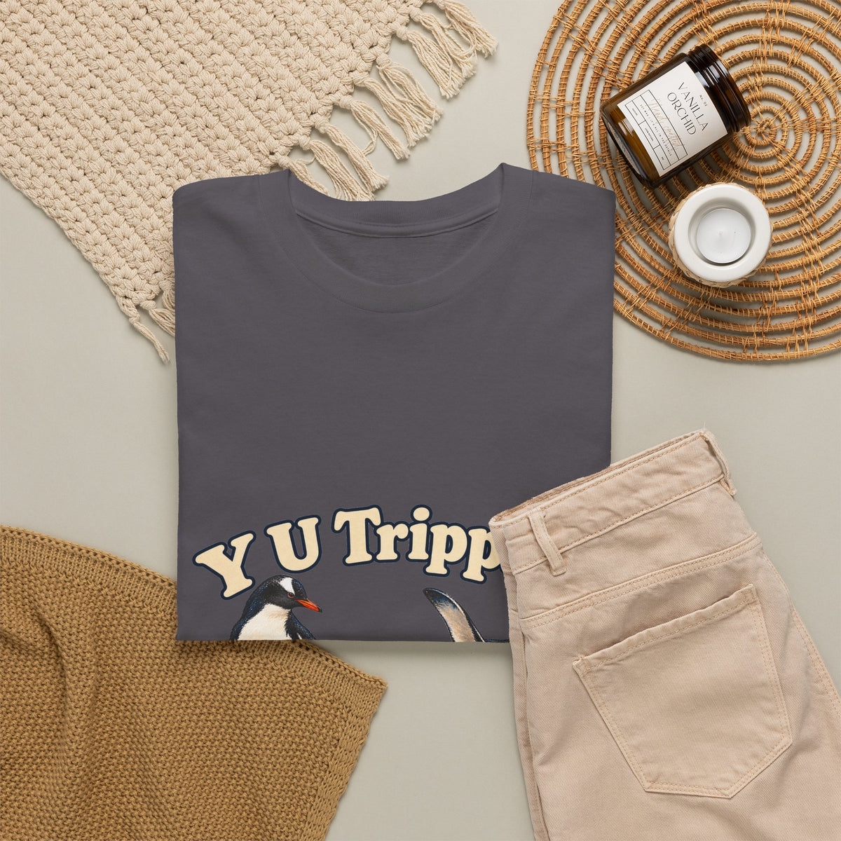 Y U Trippin T-Shirt Funny Penguin Pair Tripping Iceberg Pun Tee