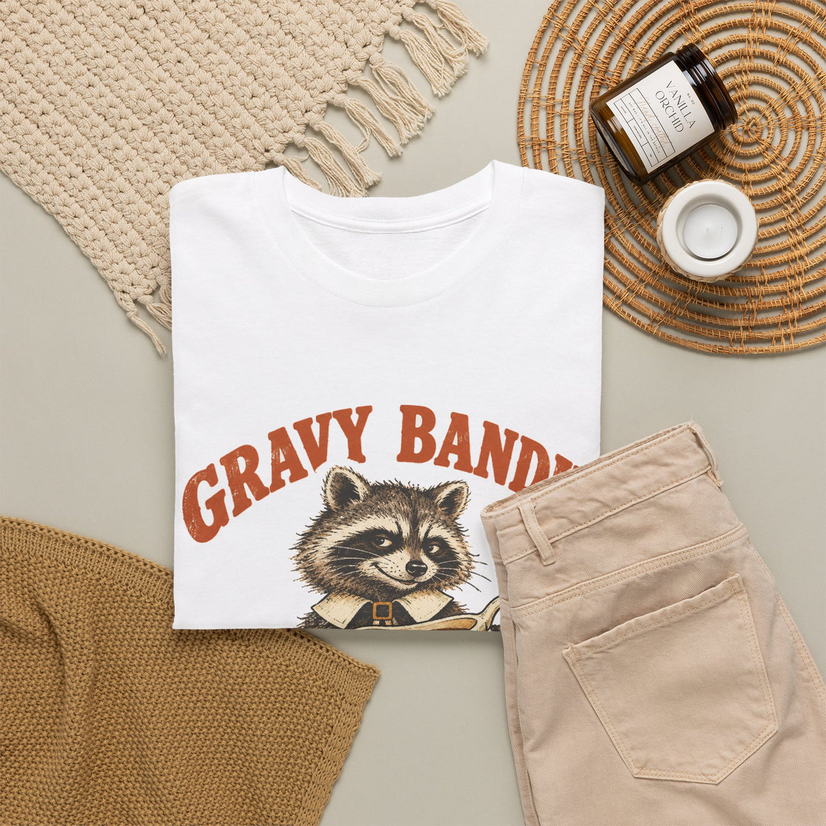 Gravy Bandit Raccoon T-Shirt Funny Thanksgiving Trash Panda