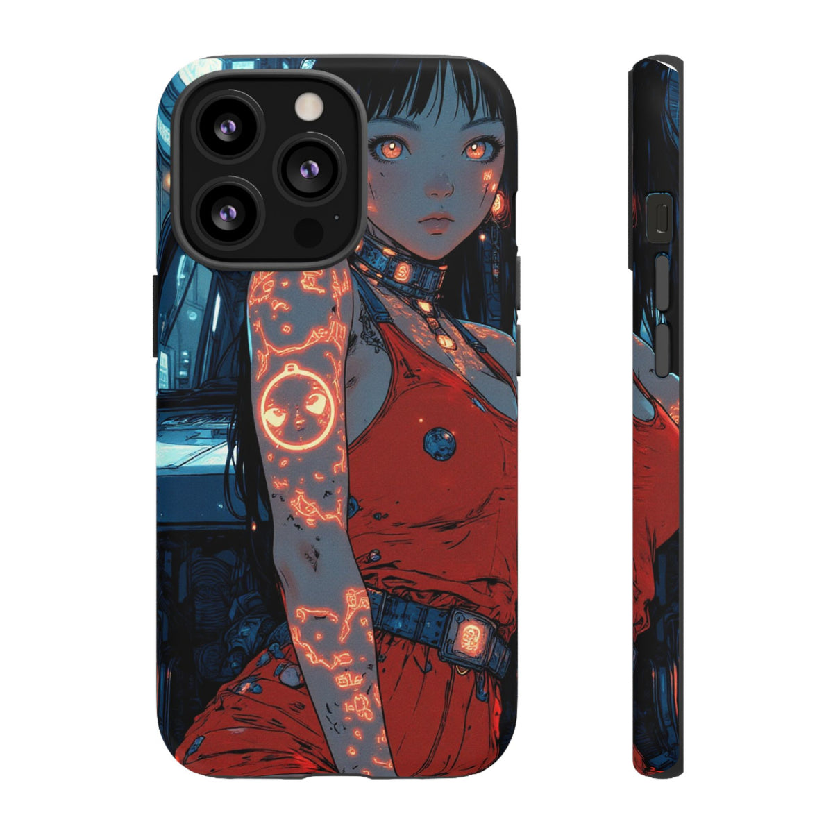 Tattooed Girl Neon Car Tough Phone Case iPhone Samsung Pixel