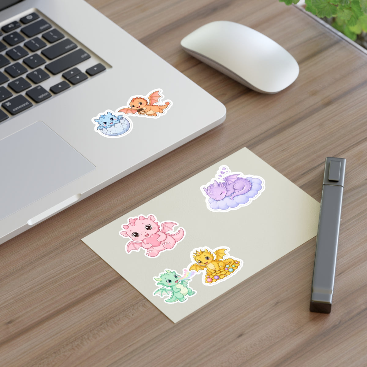 Cute Kawaii Dragon Sticker Sheet 6 Pastel Baby Dragon Stickers Laptop Planner