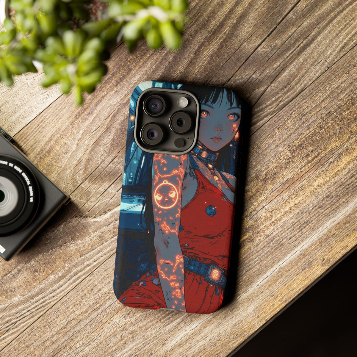 Tattooed Girl Neon Car Tough Phone Case iPhone Samsung Pixel