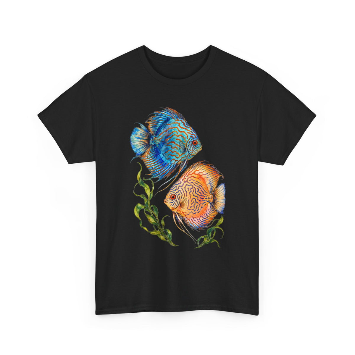 Discus Fish Duo Tee Watercolor Tropical Aquarium Fish Pair Fishkeeping Shirt