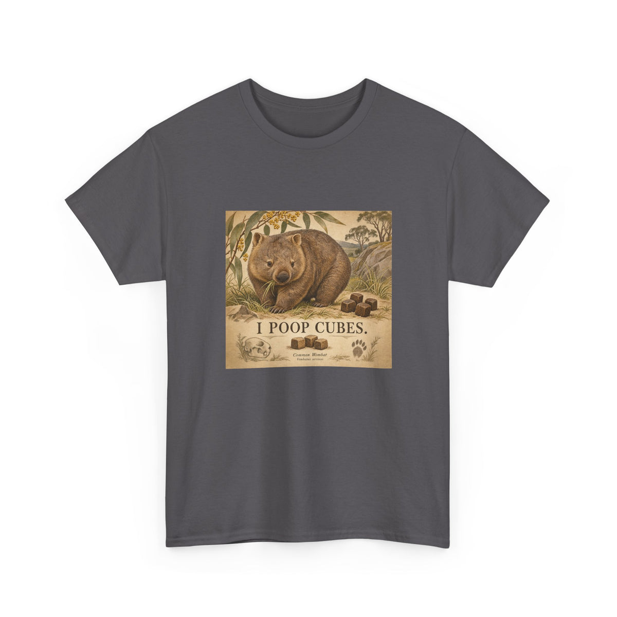 I Poop Cubes T-Shirt Common Wombat Vintage Naturalist Funny Tee