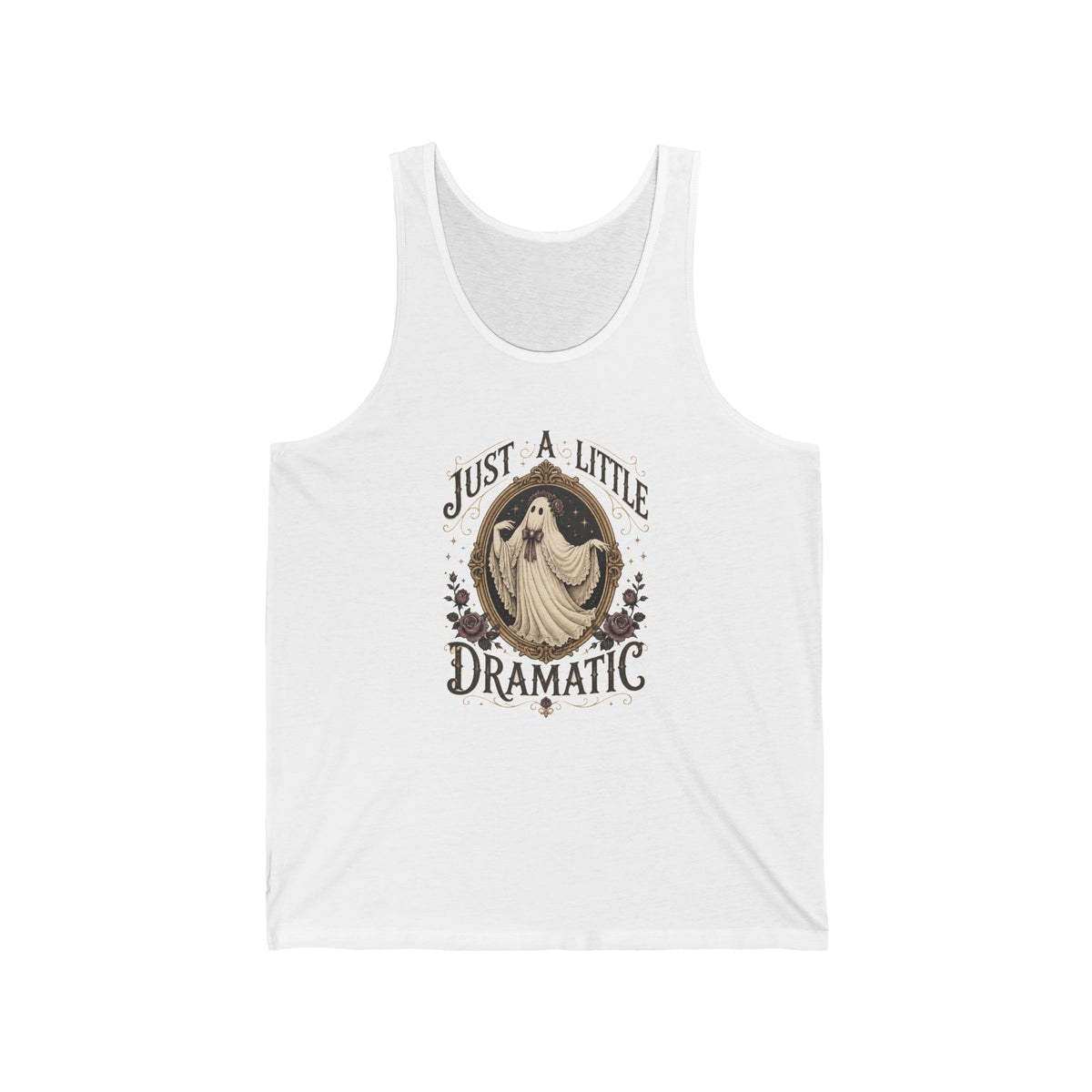 Just A Little Dramatic Ghost Tank Top Cute Vintage Halloween