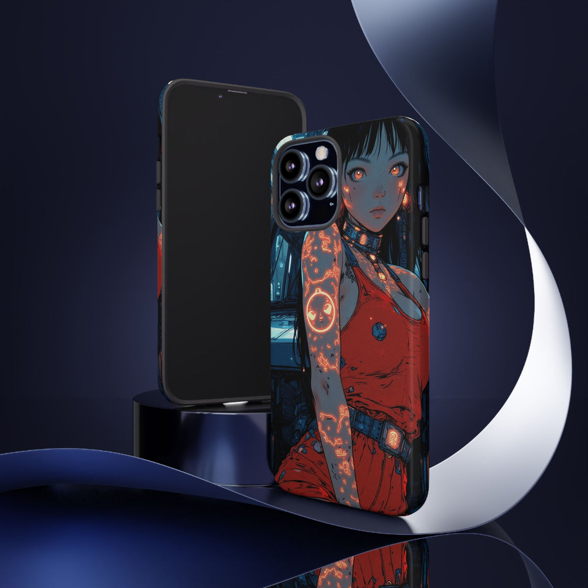 Tattooed Girl Neon Car Tough Phone Case iPhone Samsung Pixel