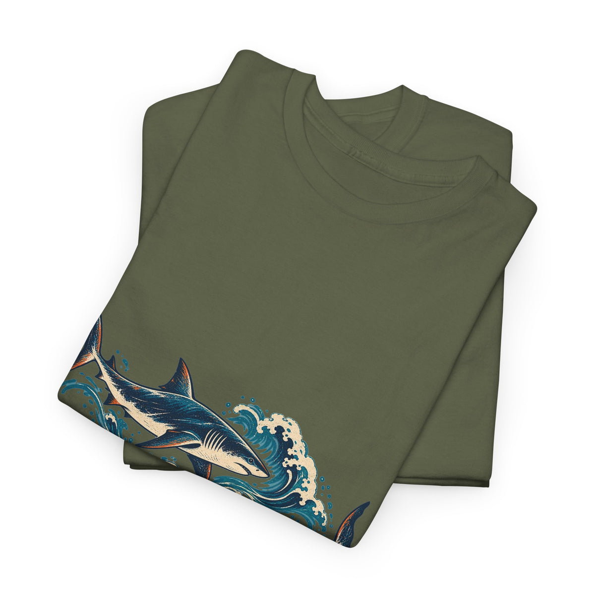 Great White Sharks Ukiyo Wave Tee Japanese Woodblock Shark Ocean Coral Shirt