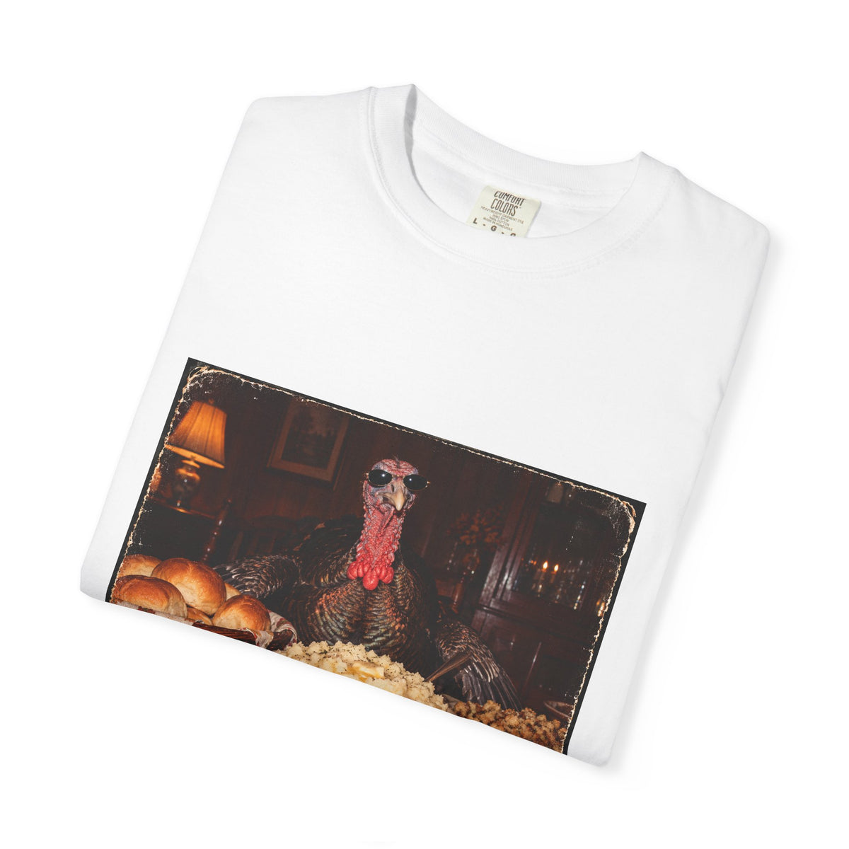 Here for the Sides Funny Thanksgiving Turkey Tee Cool Turkey Sunglasses Side Dishes Meme Shirt