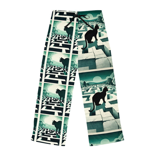 Women's Pajama Pants - Cat in a Maze Design