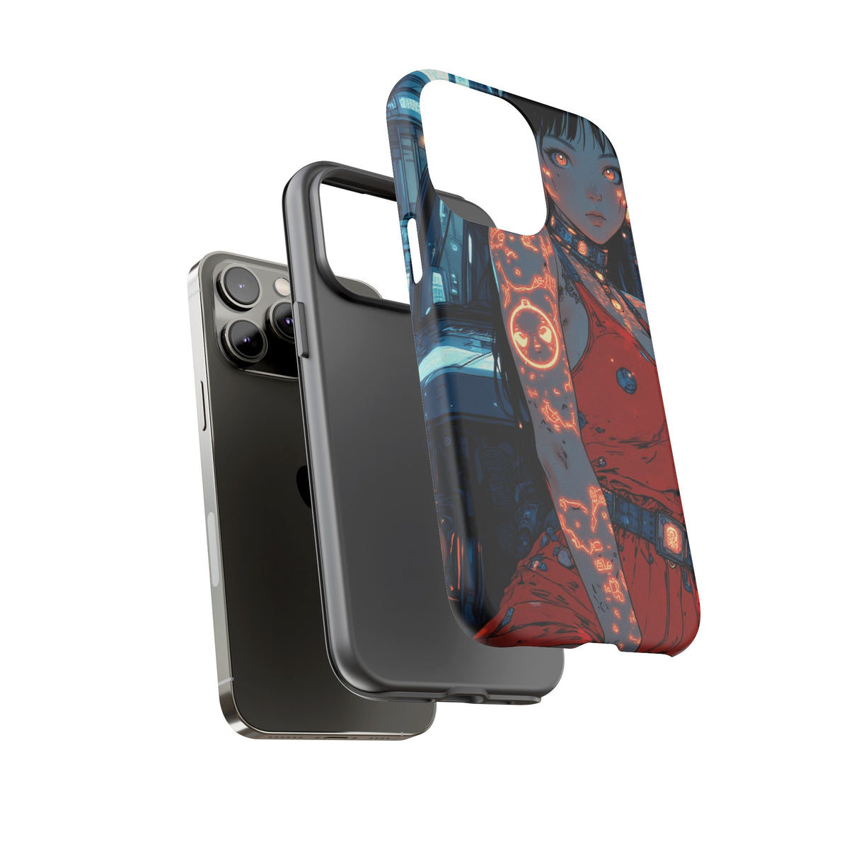 Tattooed Girl Neon Car Tough Phone Case iPhone Samsung Pixel