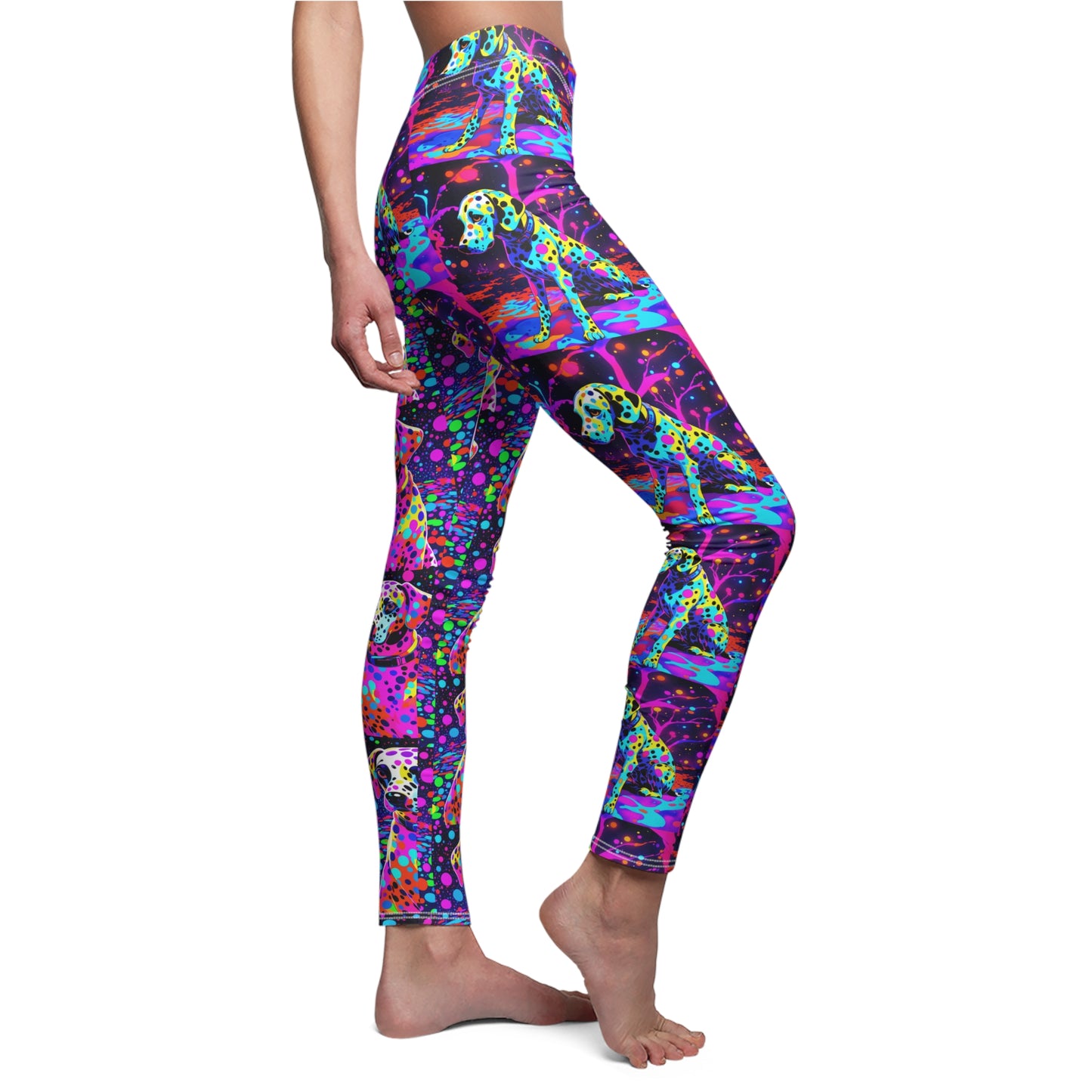 Leggings Neon Colorful Dalmatian Print