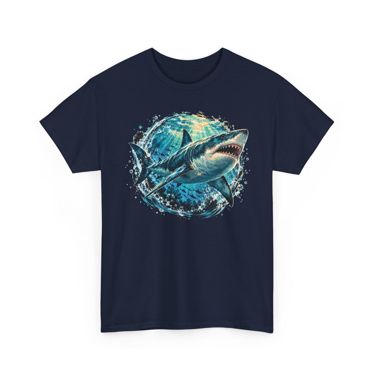 Great White Shark T-Shirt Ocean Burst Shark Jaws Sea Life Graphic Tee