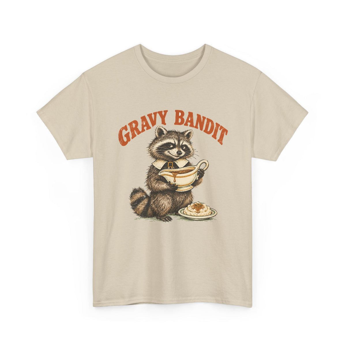 Gravy Bandit Raccoon T-Shirt Funny Thanksgiving Trash Panda