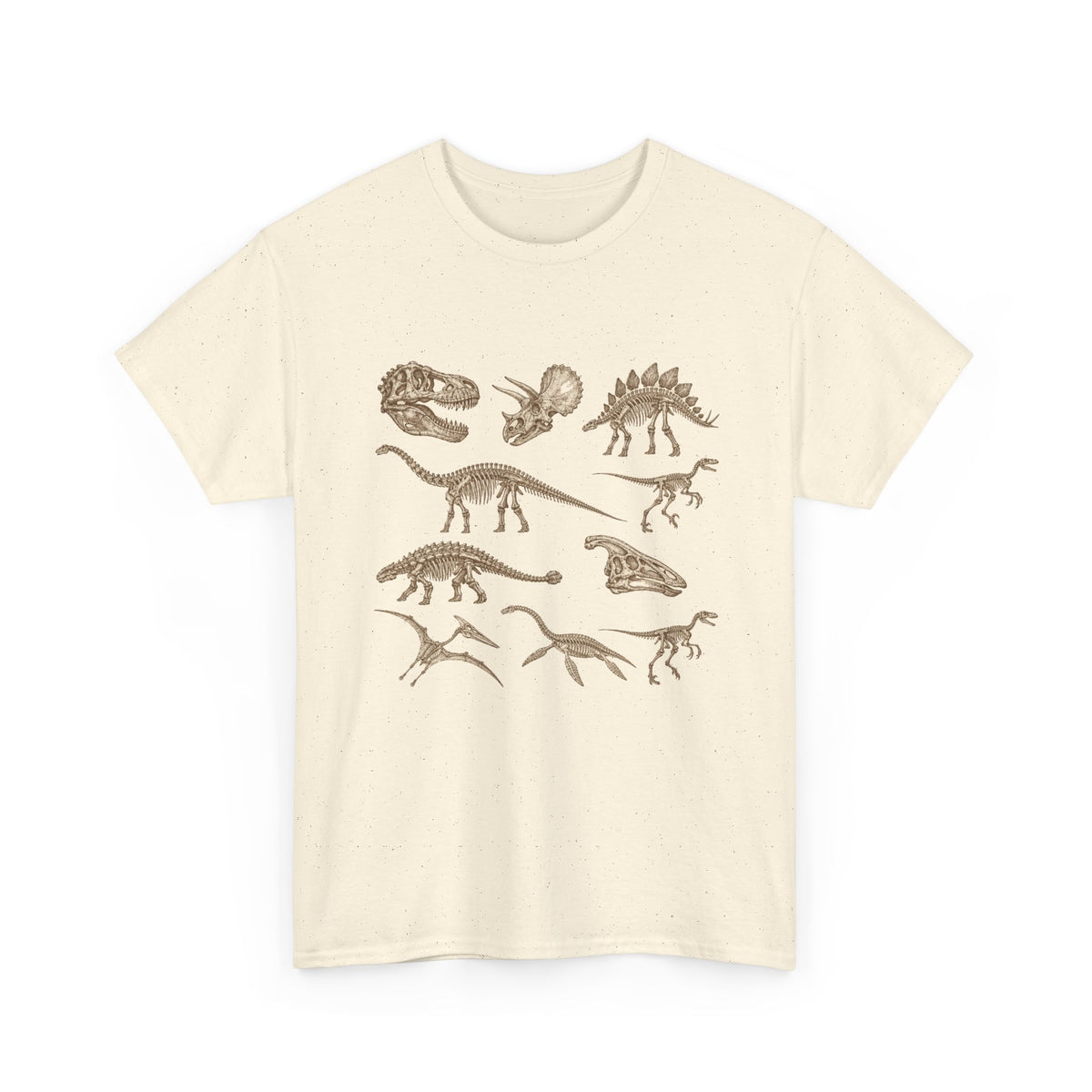 Dinosaur Skeleton Fossils T-Shirt Vintage Paleontology Chart
