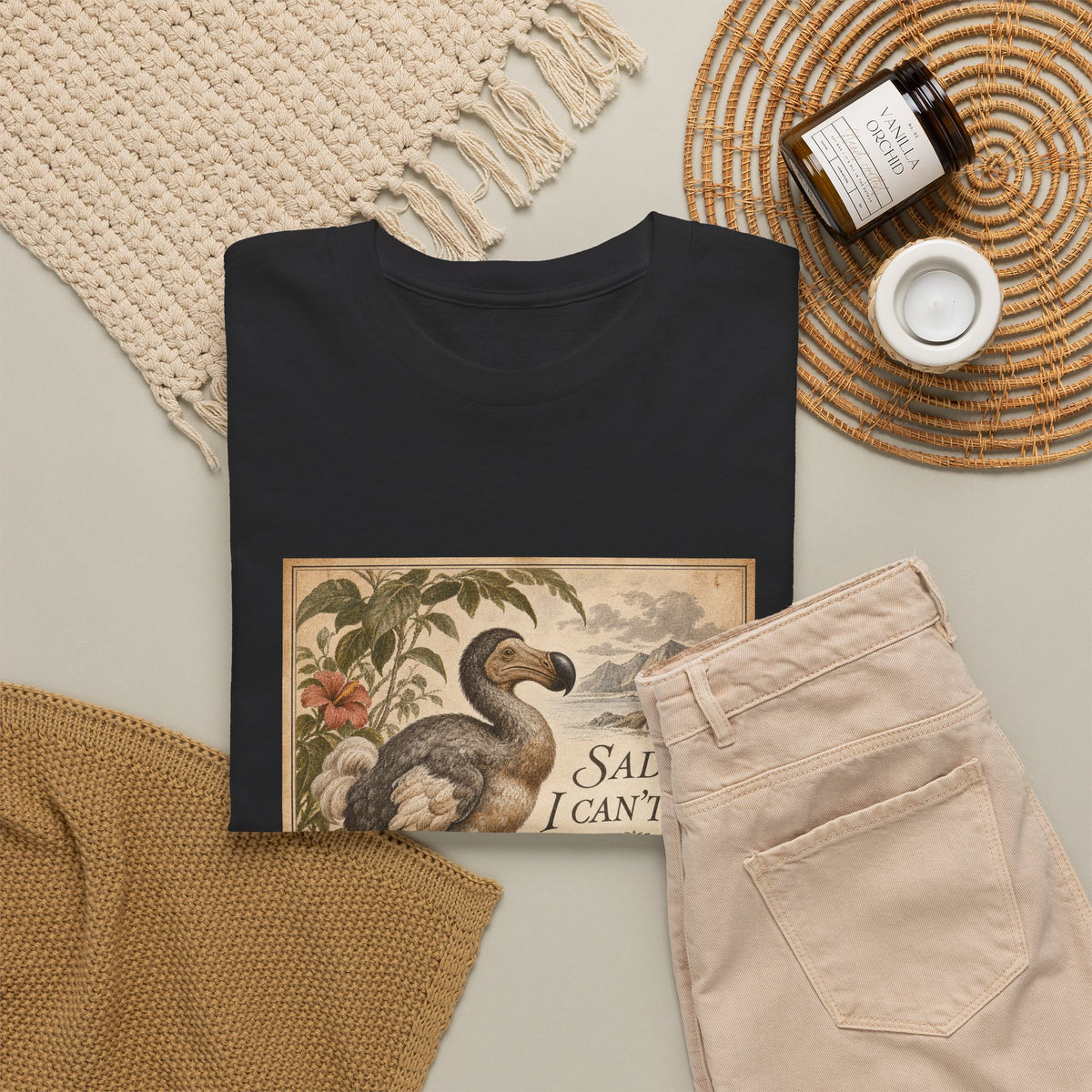 Sadly I Can't Fly T-Shirt Dodo Bird Vintage Naturalist Extinct Funny Tee