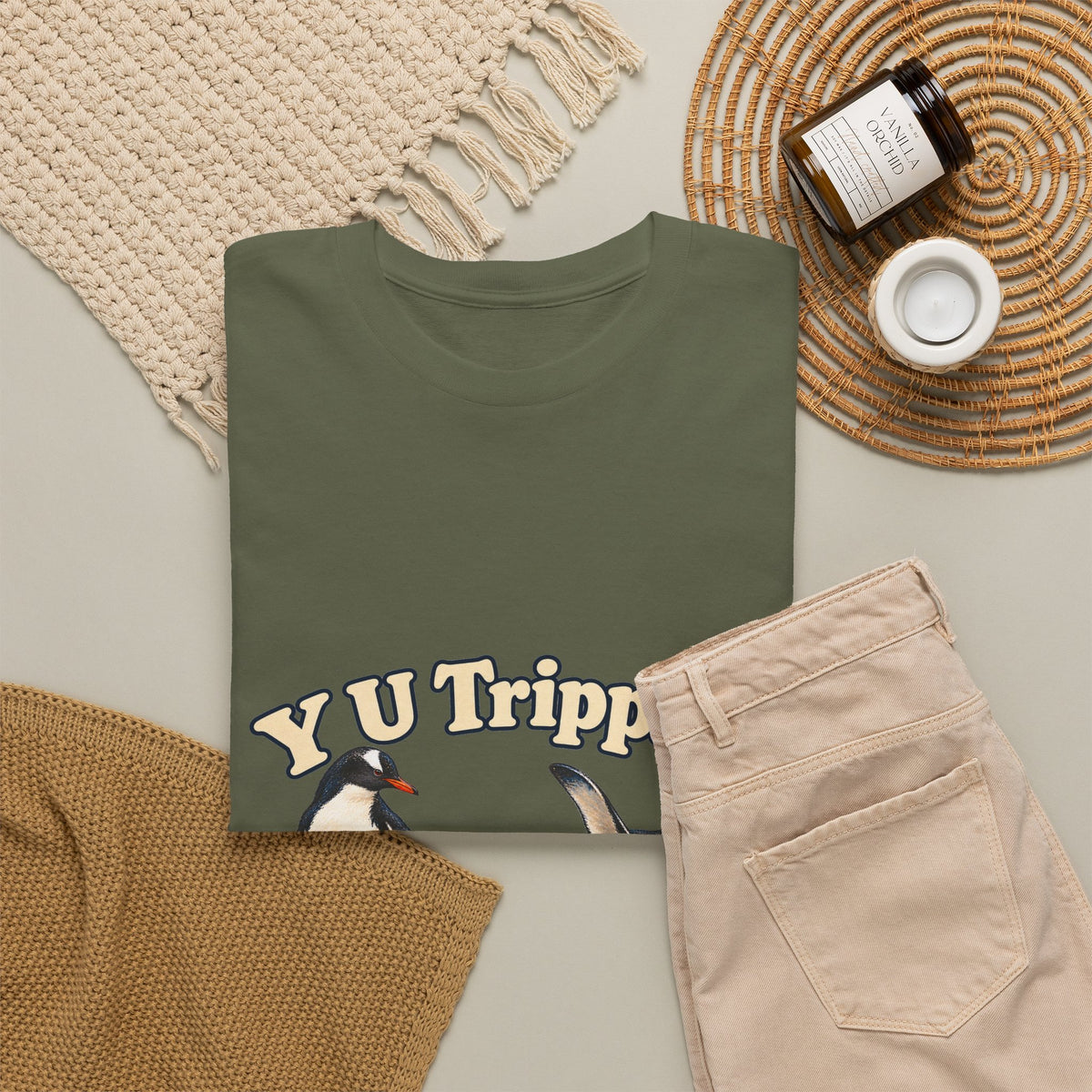 Y U Trippin T-Shirt Funny Penguin Pair Tripping Iceberg Pun Tee