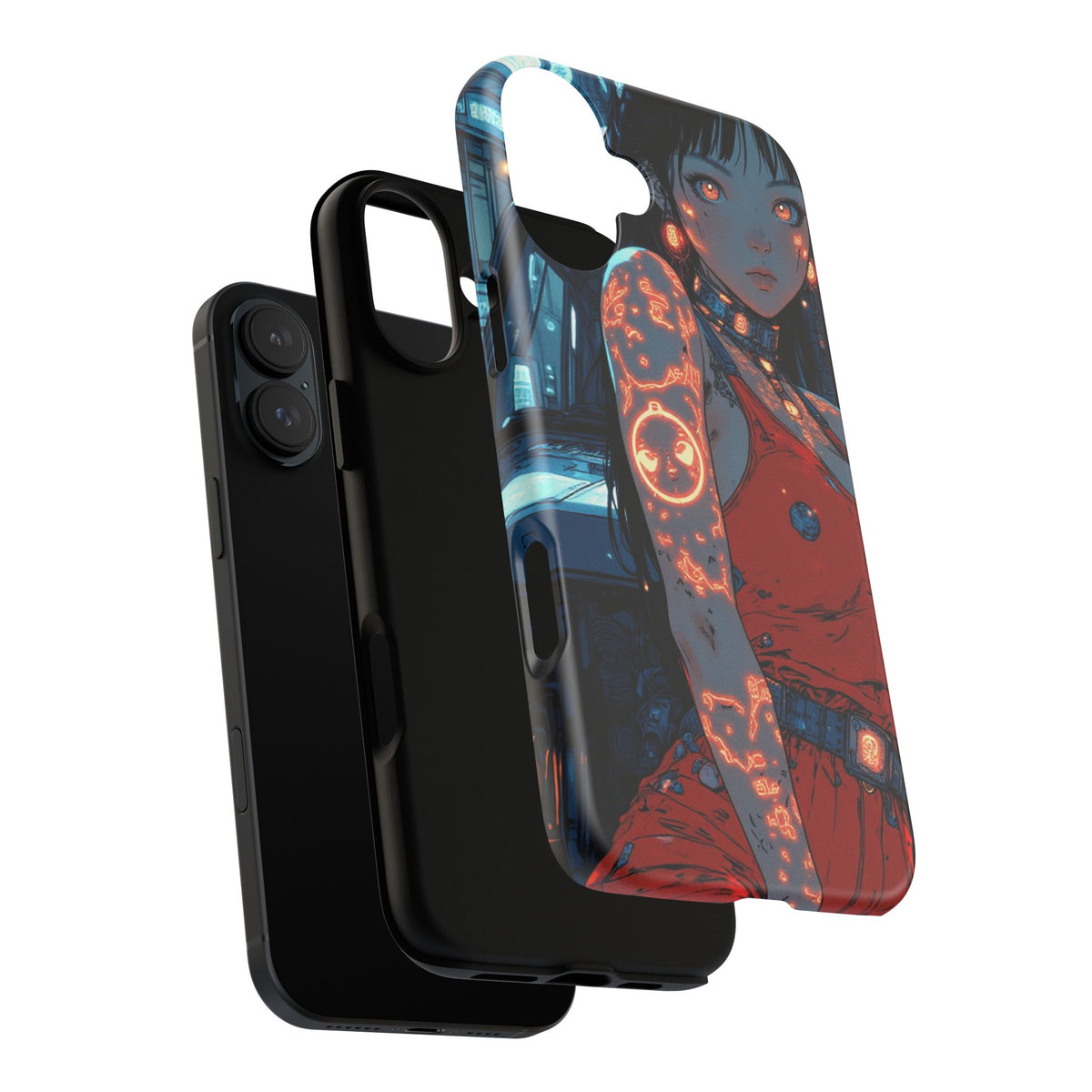 Tattooed Girl Neon Car Tough Phone Case iPhone Samsung Pixel