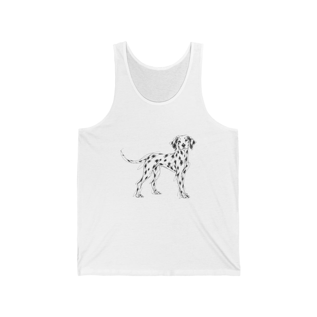 Line Art Dalmatian Tank Top Minimal Spotted Dog Sketch