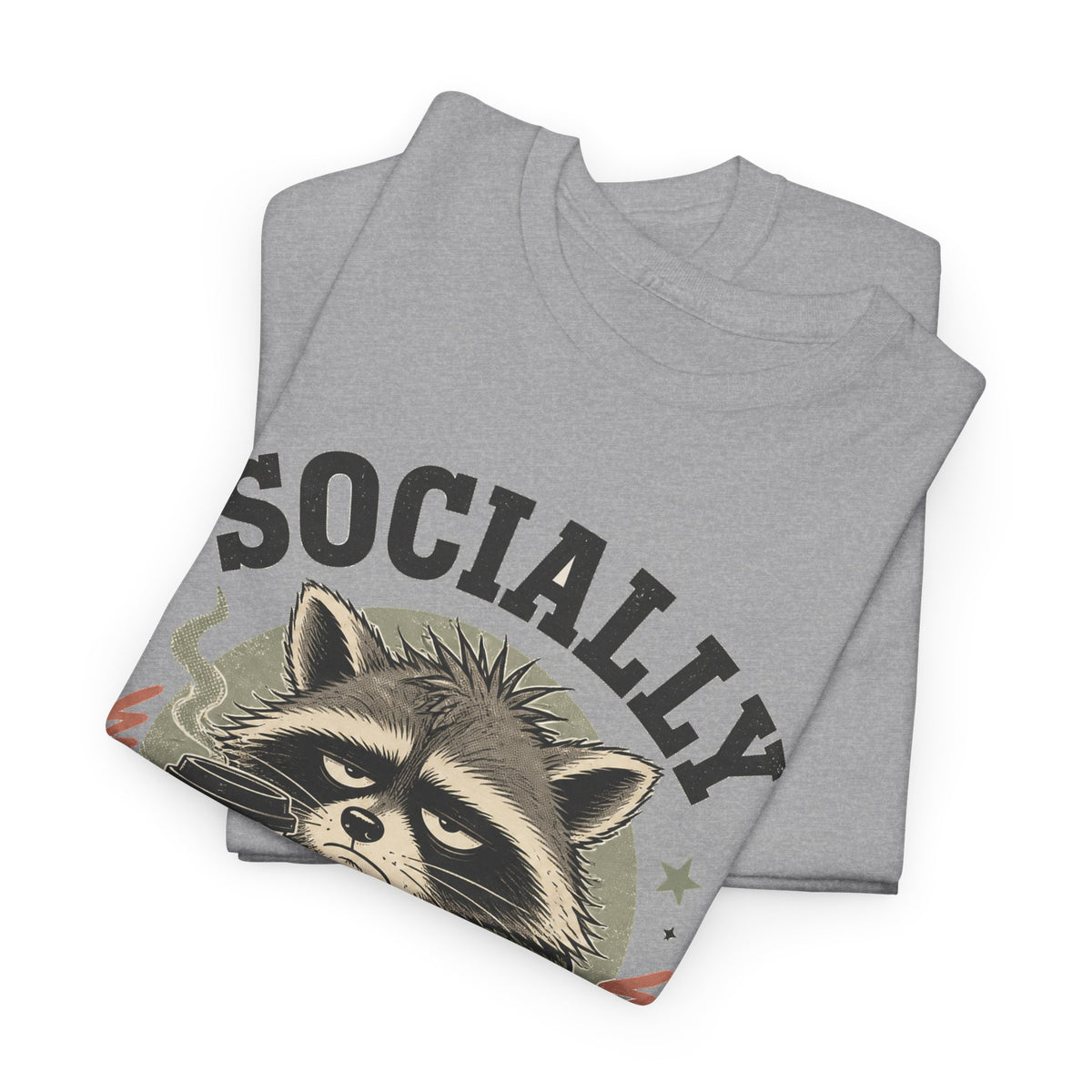 Socially Exhausted Raccoon T-Shirt Funny Introvert Coffee