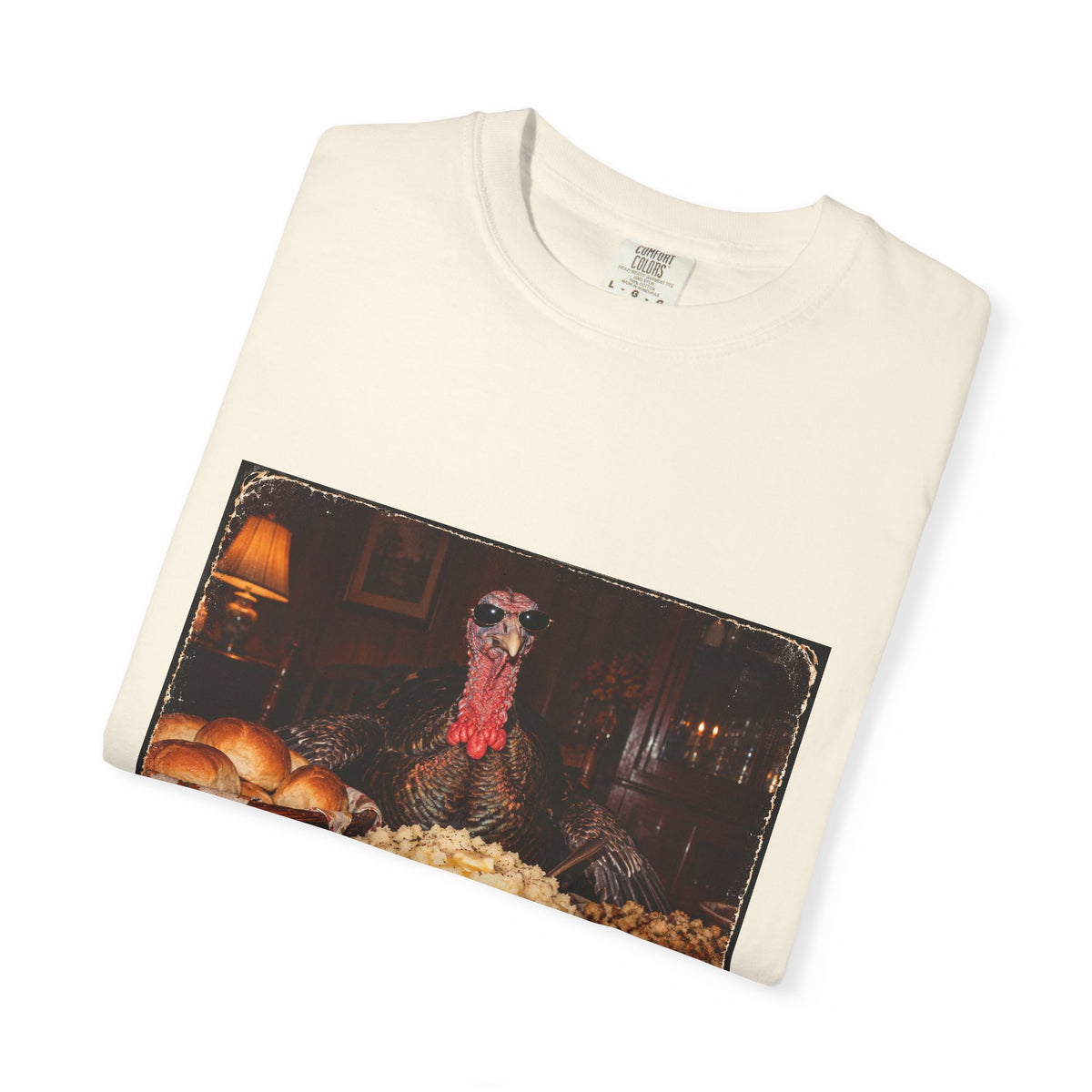 Here for the Sides Funny Thanksgiving Turkey Tee Cool Turkey Sunglasses Side Dishes Meme Shirt